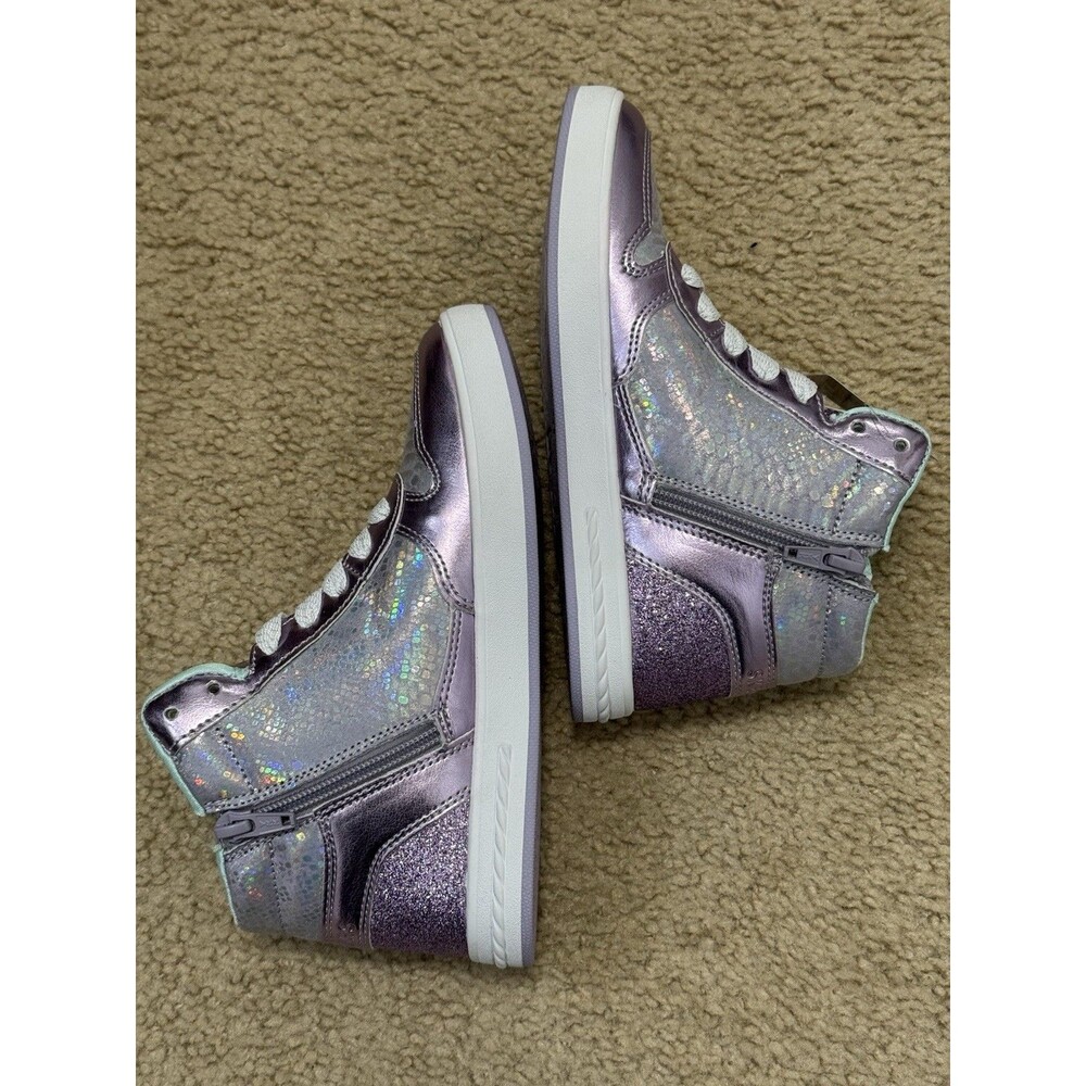 New Skechers Standouts - Sleek Shines girls Sneaker Sz 2 Light Purple/Silver - Picture 8 of 12